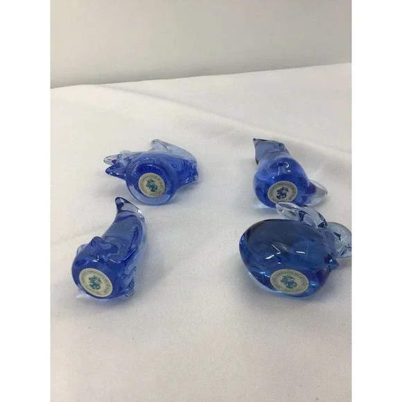 UNITED STATES COMMEMORATIVE FINE ART GALLERY 4 BLUE CRYSTAL PAPERWEIGHTS - Picture 6 of 12